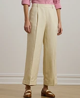 Lauren Ralph Petite Linen-Blend Twill Wide-Leg Pants