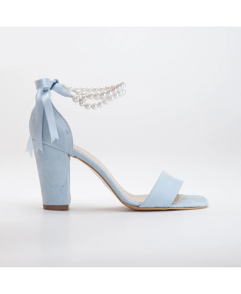 Melissa Block Heels Sandals with Pearls