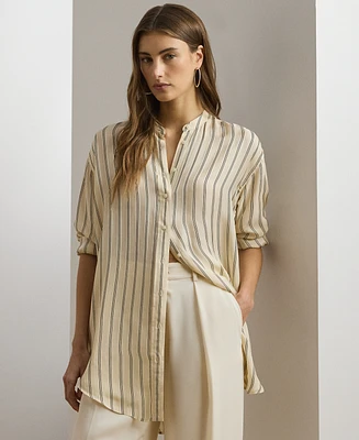 Lauren Ralph Petite Striped Jacquard Tunic Shirt