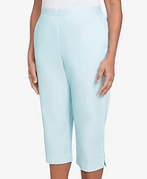 Alfred Dunner Petite St. Thomas Heat Set Embroidered Capri Pants