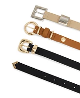 Steve Madden Saffiano Polyurethane Buckle Belt