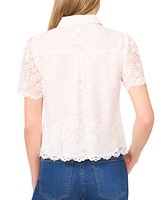 CeCe Women's Lace Short-Sleeve Shirt