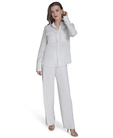 Halston Women's Long-Sleeve Button-Front Shirt