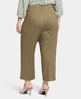 Nydj Plus Wide Leg Cargo Capri Pants