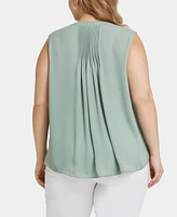 Nydj Plus Sleeveless Pintuck Blouse