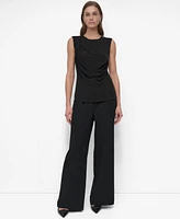 Dkny Petite Draped Sleeveless Top