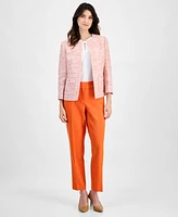 Kasper Women's Tweed Collarless Open-Front Jacket