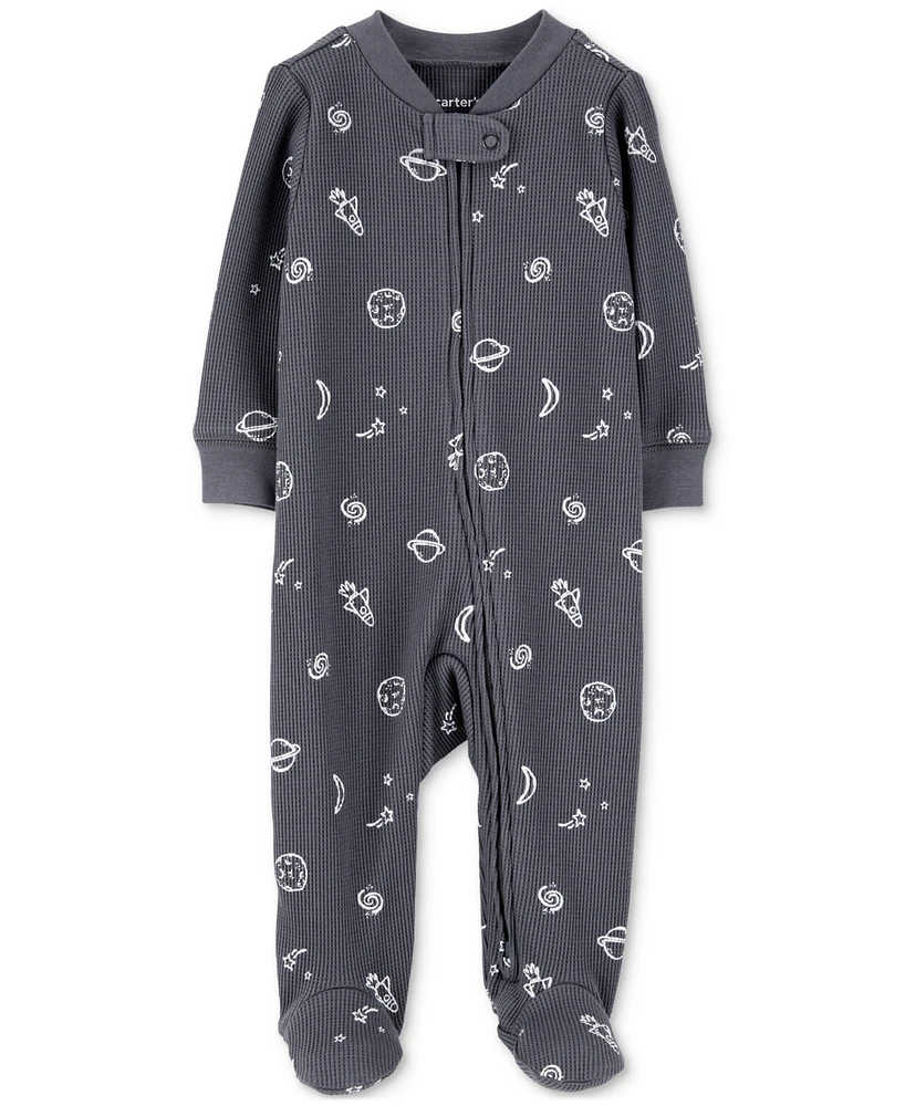 Carter's Baby Boys Cotton Space Thermal Sleep & Play Pajamas