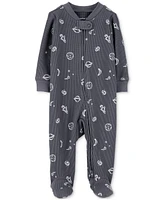 Carter's Baby Boys Cotton Space Thermal Sleep & Play Pajamas