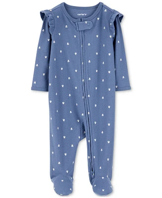 Carter's Baby Girls Mini Floral Ribbed Sleep & Play Pajamas
