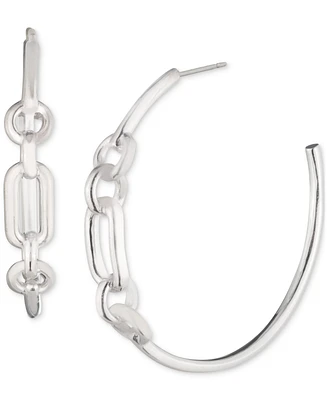 Lauren Ralph Lauren Sterling Silver Medium Link C-Hoop Earrings, 1.38"