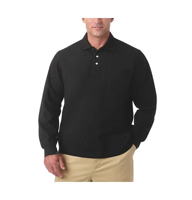 KingSize Big & Tall Long-Sleeve Shrink-Less Pique Polo
