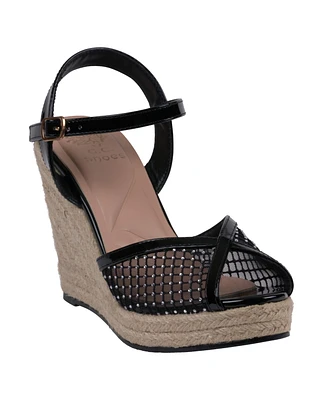 Gc Shoes Women's Mila Embellished Espadrille Wedge Sandals