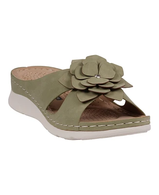 Gc Shoes Women's Claire Flower Rosette Comfort Sandals
