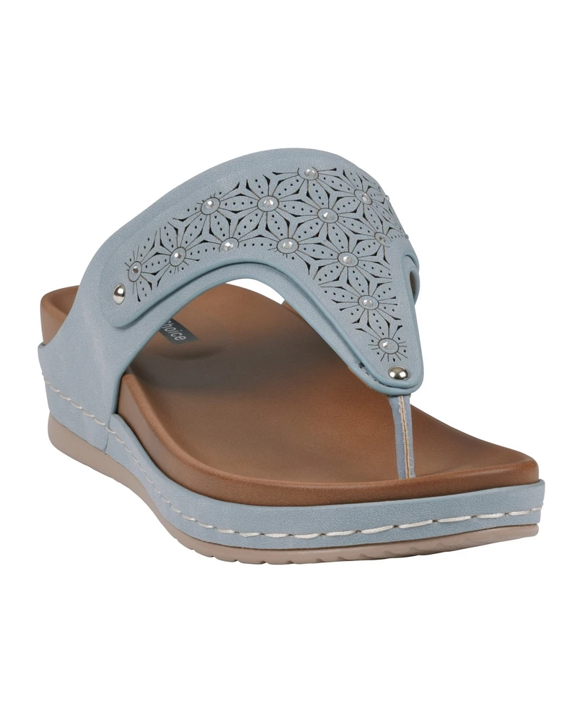 Gc Shoes Women's Tani Thong Wedge Sandals