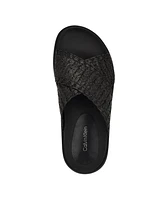 Calvin Klein Women's Pacen Woven Crisscross Flat Sandals