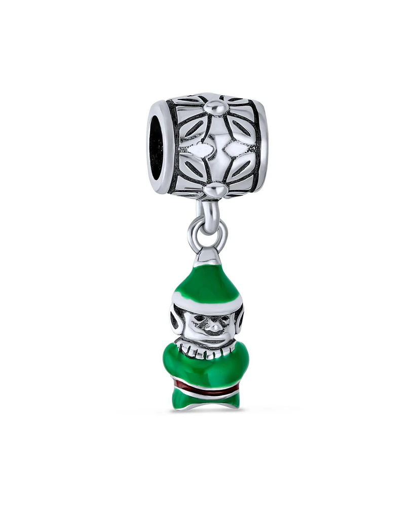 Bling Jewelry Christmas Charm Bead Santa Helper Elf Enamel European Bracelet Sterling Silver