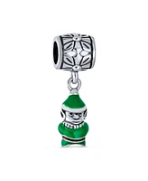 Bling Jewelry Christmas Charm Bead Santa Helper Elf Enamel European Bracelet Sterling Silver