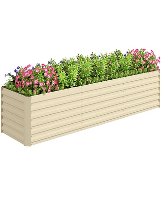 Outsunny 8x2x2ft Galvanized Raised Garden Bed Large Elevated Planter Box