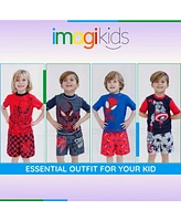 Spider-Man Boys Marvel Upf 50+ Rash Guard and Swim Trunks Outfit Set