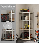 4-Tier Corner Shelving Unit Adjustable Garage Storage Utility Rack for Warehouse