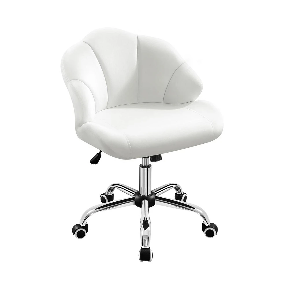 Yaheetech Velvet Desk Chair with Tufted Shell-Shaped Back