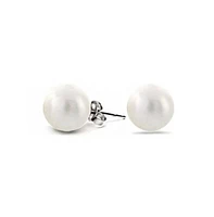 Bling Jewelry Set Of 3 White Black Pink Simulated Pearl Stud Ball Earrings Sterling Silver 8MM