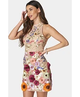 Bebe Women's Mock Neck Sleeveless Short Dress