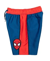 Spider-Man Toddler Boys Marvel Upf 50+ Cosplay Rash Guard and Swim Trunks Outfit Set