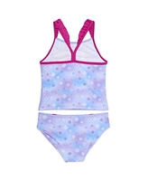 Frozen Girls Disney Princess Anna Elsa Tankini Top and Bikini Bottom Swim Set