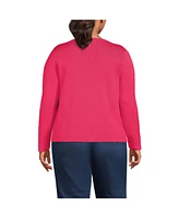 Lands' End Plus Blend Scallop Edge Fitted Cardigan Sweater - Set Top