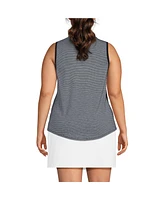 Lands' End Plus Sleeveless Power Performance Scoop Neck Curved Hem Tunic Tank