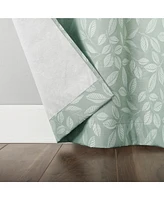 Satti Embroidered Leaf 100% Blackout Grommet Curtain Panel