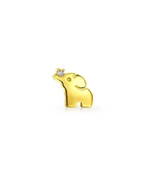 Bling Jewelry Tiny Cz Accent Elephant 14K Gold Cartilage Ear Stud Earring Screw Back