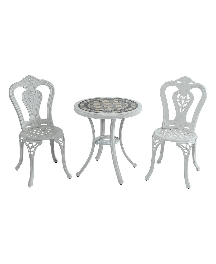 Patio Bistro Set of 3 Outdoor Bistro Set Outdoor Dining Table with 2 Chairs Patio Table and Chair Patio Furniture for Patio Garden Park Backyard, Bron
