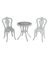 Patio Bistro Set of 3 Outdoor Bistro Set Outdoor Dining Table with 2 Chairs Patio Table and Chair Patio Furniture for Patio Garden Park Backyard, Bron