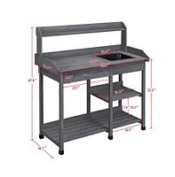 Yaheetech Potting Bench Outdoor Garden Work Bench Station