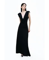 Nocturne Women's Padded Shoulder Maxi Dress