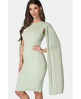 Bebe Women's Cape Sleeve Midi Dress