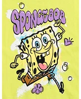 SpongeBob SquarePants Toddler Girls Cropped Boxy Drop Shoulder T-Shirt and Mesh Tulle Skort