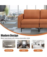 Convertible Leather Sofa Couch with Magazine Pockets 3-Seat with 2 Usb Port