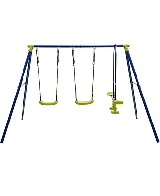 Heavy-Duty 440 lbs Kids Swing Set with 2 Swings & 1 Glider