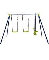 Heavy-Duty 440 lbs Kids Swing Set with 2 Swings & 1 Glider