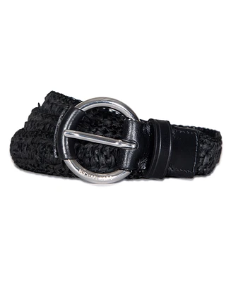 Michael Kors 32mm Woven Raffia Belt