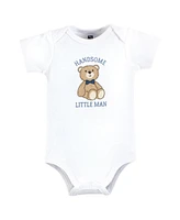 Hudson Baby Boys Cotton Bodysuits, Gentleman Bear Suspender, 9-12 Months