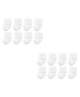 Luvable Friends Baby Boys Unisex Newborn Terry Socks, White 16-Piece, 0-6 Months