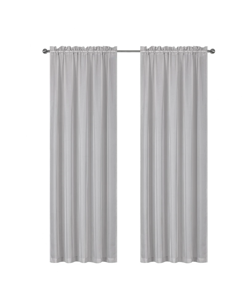 Kate Aurora Living 4-Pack High End Luxe Rod Pocket Sheer Voile Window Curtain Set - Gray