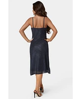Bebe Women's Pleat Cowl Midi Dress