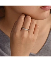 Bling Jewelry Pave Cz Cubic Zirconia Thin Band Ring Etched Milgrain .925 Sterling Silver