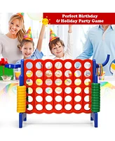 Gymax 2.5Ft 4-to-Score Giant Game Set Basketball Hoop Ring Game Indoor Outdoor